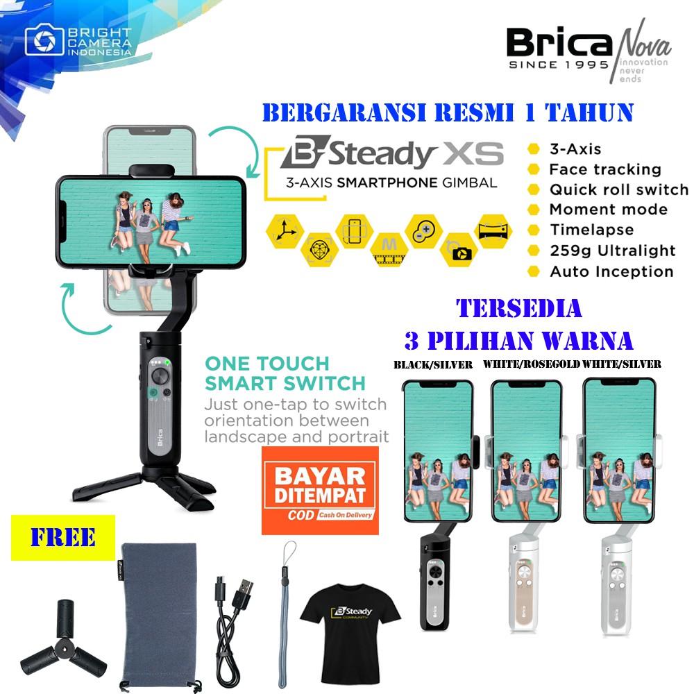 Jual Brica B Steady Xs Bsteady Xs Axis Gimbal Stabillizer Smartphone