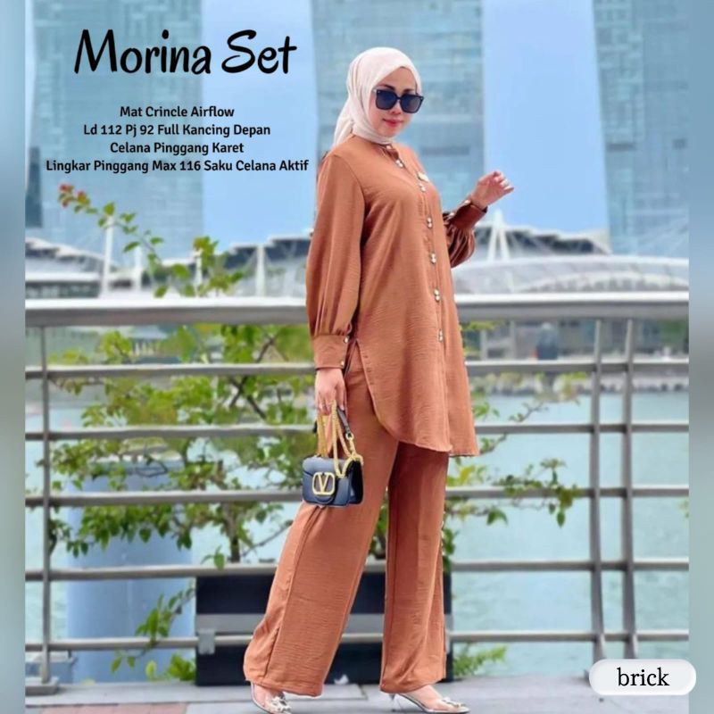 morina set setelan wanita terbaru busui setelan wanita bahan crinkle big size