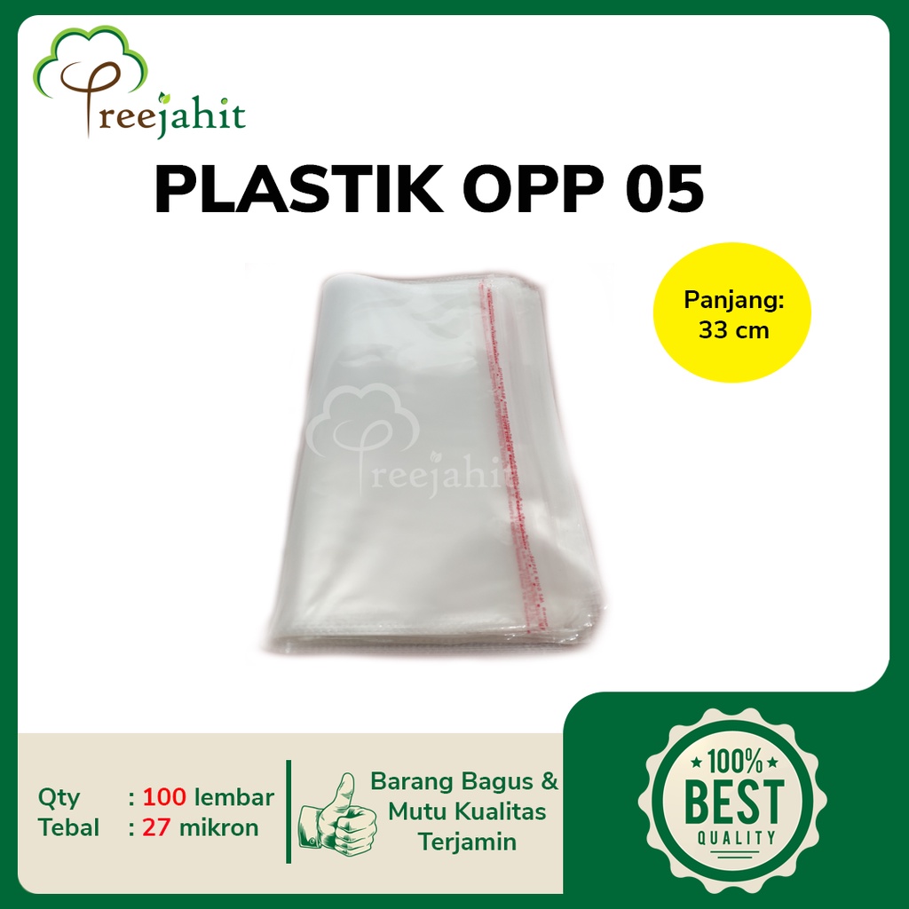Plastik OPP baju celana souvenir 21x33 23x33 25x33 26x33 28x33 Tebal 05 (27 mikron) 100 lembar