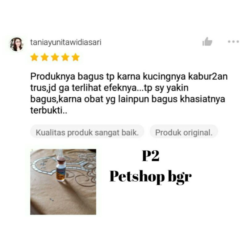 p2  paket vitamin uky amino obat jamur kutu koreng scabies luka kulit kucing 100ml