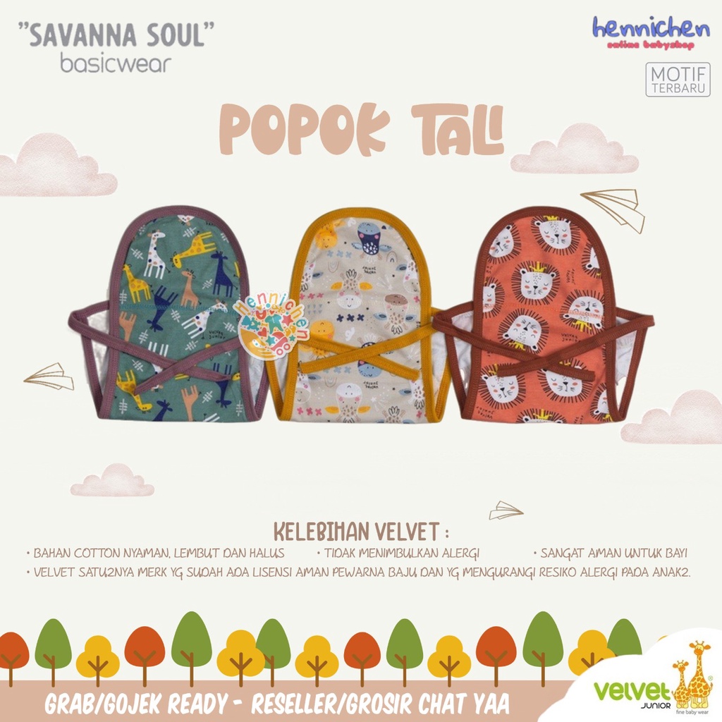 3 PCS POPOK TALI KAIN VELVET JUNIOR GREAT ADVENTUR E / PARADE OF JOY / BRILLIANT BLUE  / POPOK KAIN MONO / ARUCHI VELVET JUNIOR ( ISI 3 PCS ) SNI