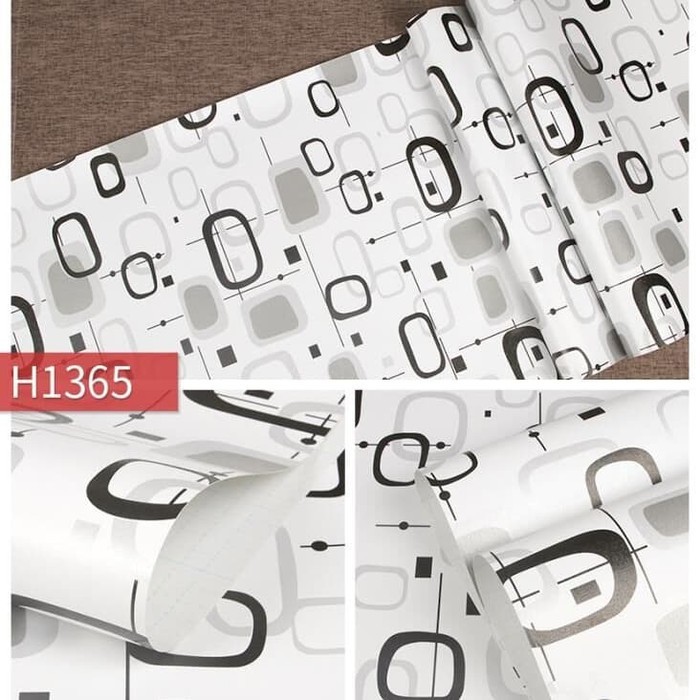 WALLPAPER DINDING/STICKER WALL MOTIF KOTAK SILVER