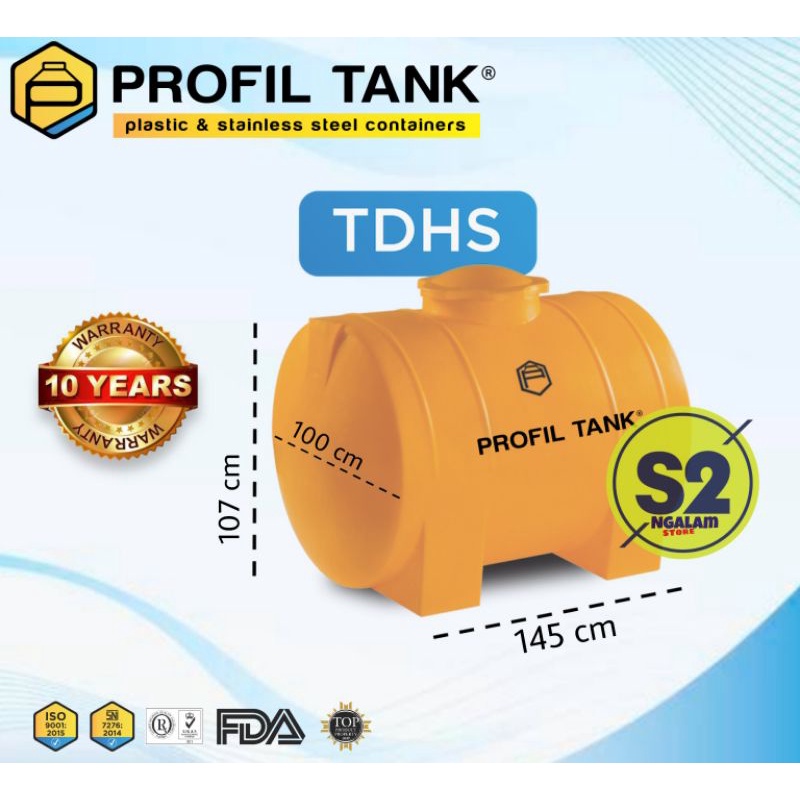 Tandon Air - PROFIL TANK TDHS /TANGKI HORIZONTAL 1100 Liter (Invoice)