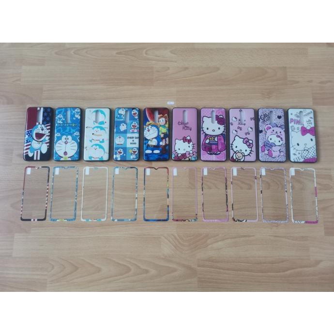 FUZE CASE DORAEMON & HELLO KITTY + TEMPERED GLASS - OPPO F11