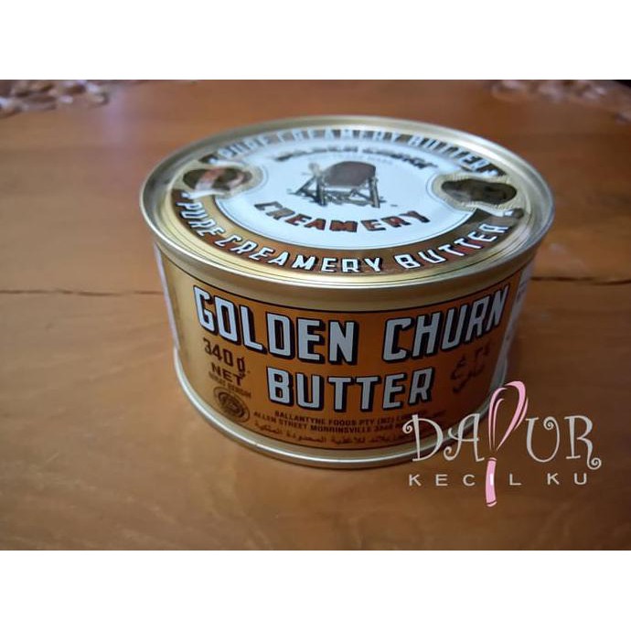 

Toko-Susu-Olahan- Butter Golden Churn / Mentega / Cap Gentong 340 Gr -Sehat-Steril.