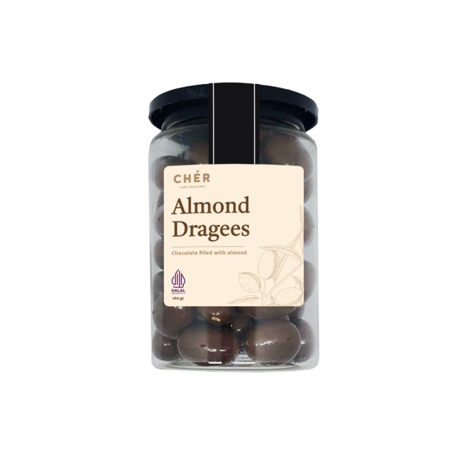 Cher Almond Dragees Premium Dark Chocolate - Gift Snack Cokelat Coklat