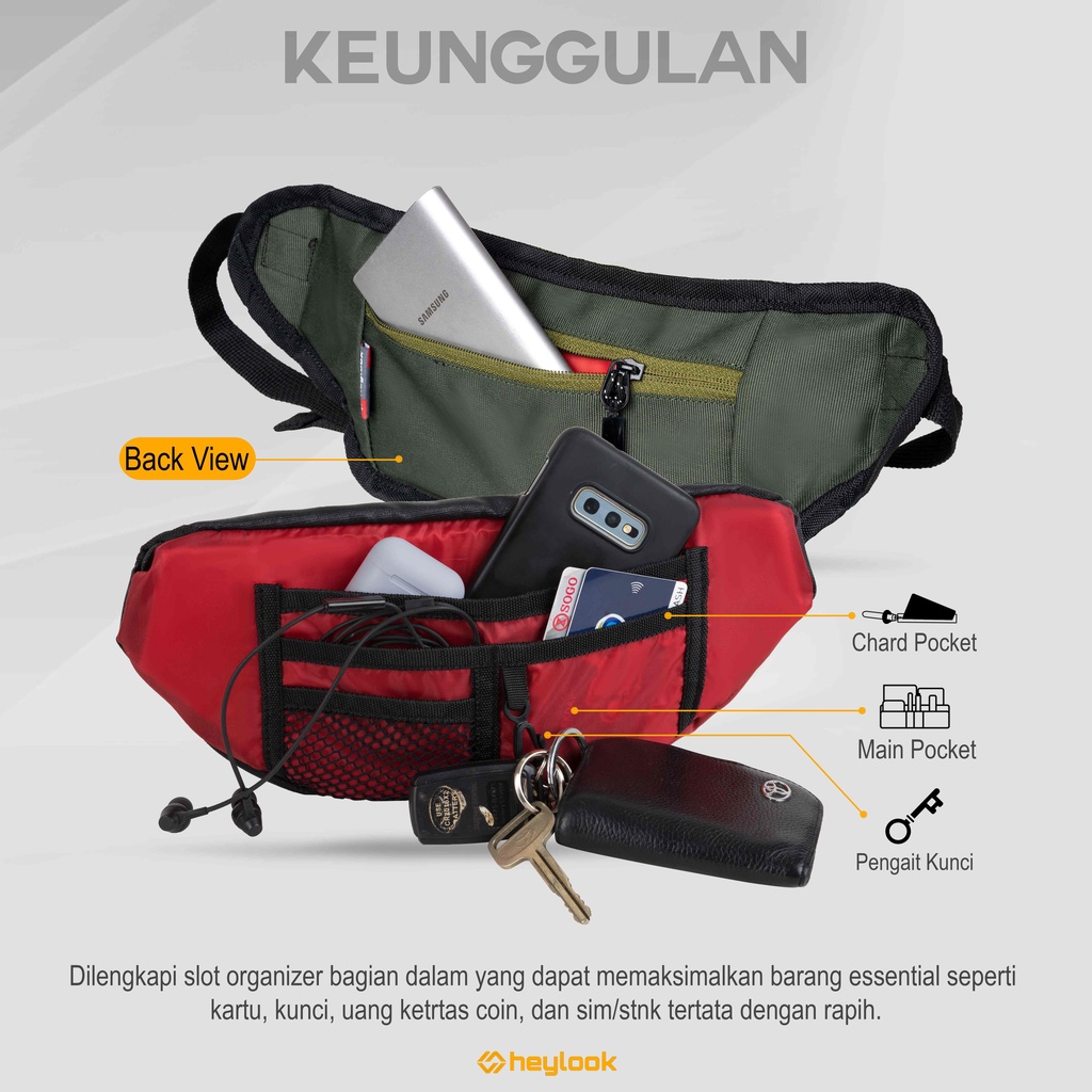 HEYLOOK Project - Tas Selempang RAVE Waist Bag Pria Terbaru Sling Bag Distro