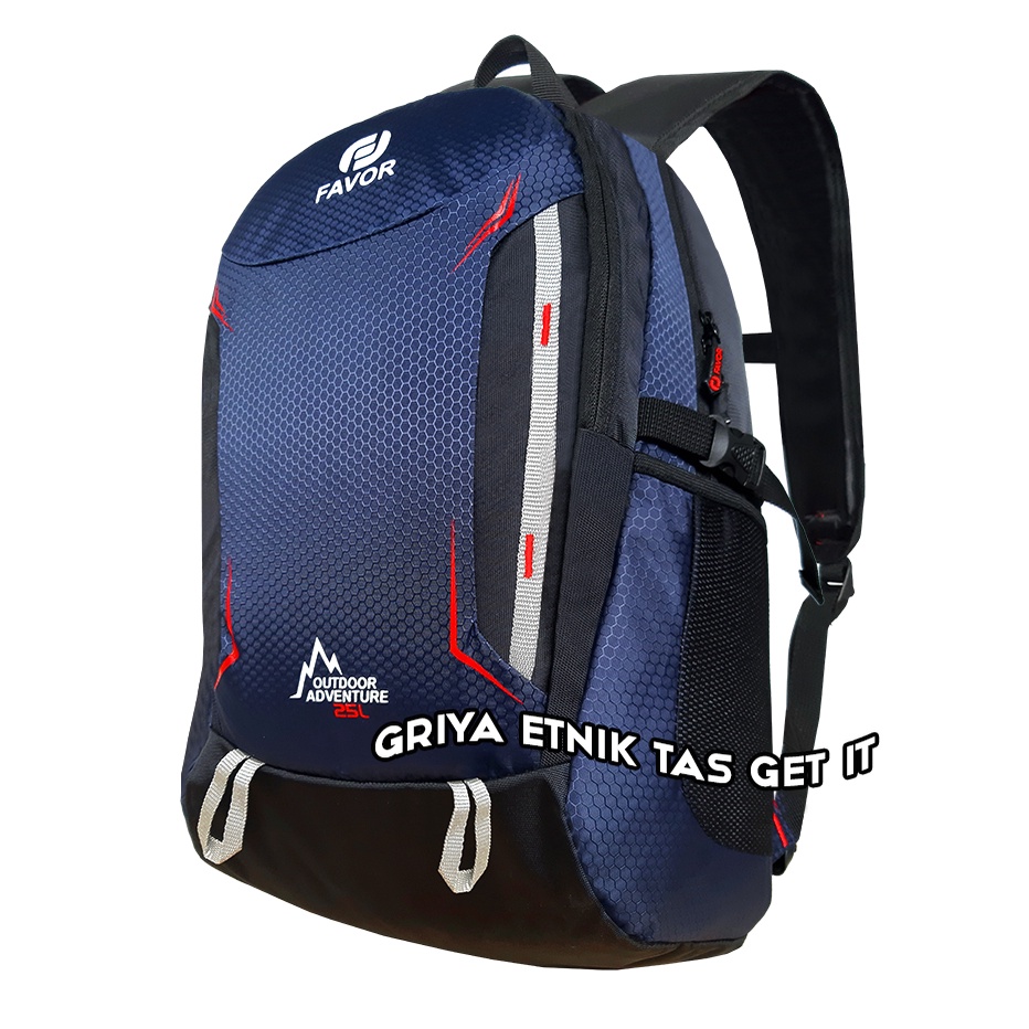 Tas Ransel Pria  Backpack Pria Outdoor Tas Punggung Cowok Tas Gendong Laki laki Tas Sekolah SMA SMP Laptop 14 inch Favor Gratis Rain Cover Bonus Jas Hujan Hitam Navy Abu Griya Etnik Tas