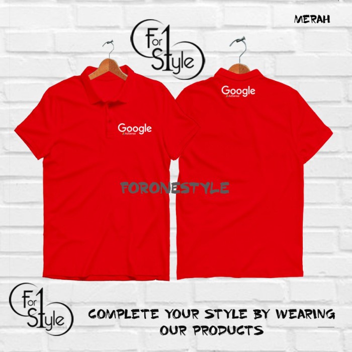 Polo Shirt Kaos Kerah GOOGLE ADSENSE Logo Polo Internet - BAJU GOOGLE