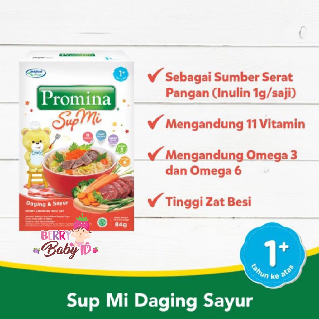 Promina Paket 3 Pak Sup Mi Ayam Sayur &amp; Daging Sayur MPASI Makanan Bayi 12m+ Berry Mart