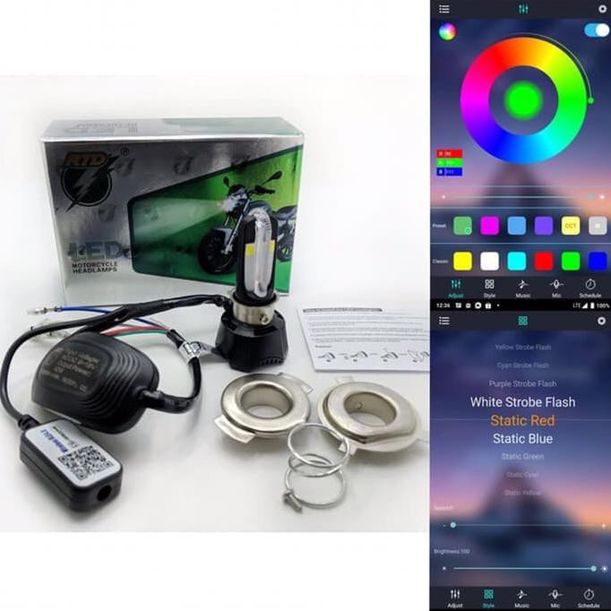 Lampu Utama Headlamp LED RTD M02K Wireless Remote Smartphone Tristan_Store