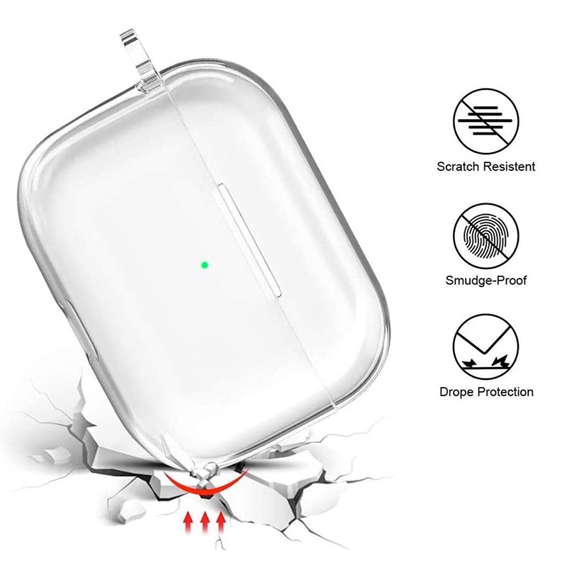 Case Pelindung Bahan Tpu Transparan Dengan Gantungan Kunci Untuk Apple Compatible for Airpods 3