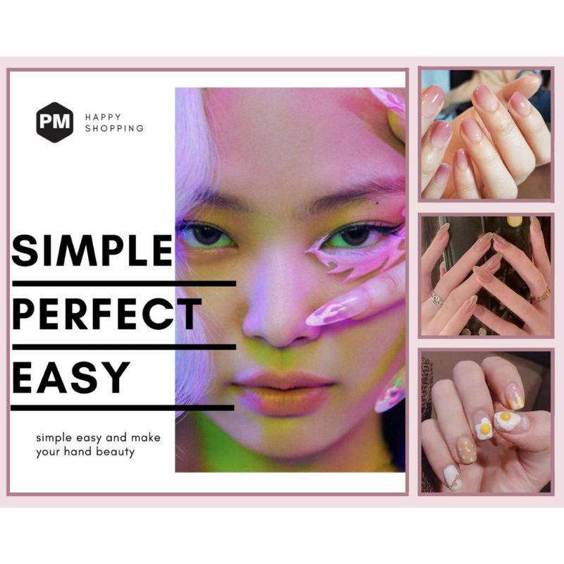 WB158 Kuku Palsu Cantik Fake Nails False Nails Korean Style Nail Art