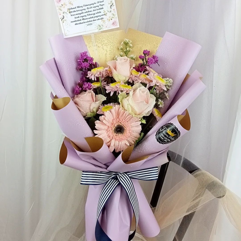 flower medan buket bunga segar wisuda mawar asli anniversary