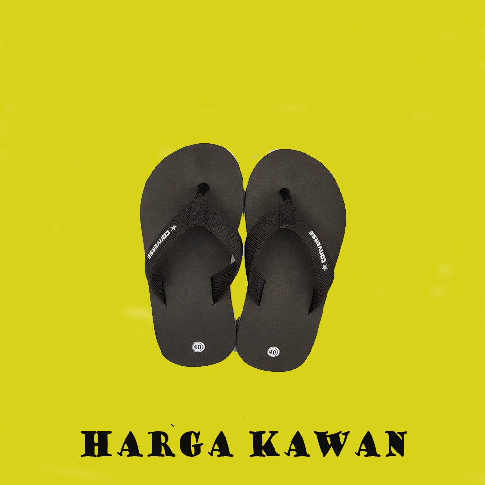 TERRLARIS SANDAL JEPIT CONVERSE PRIA WANITA SENDAL JAPIT DISTRO SANTAI KARET HITAM