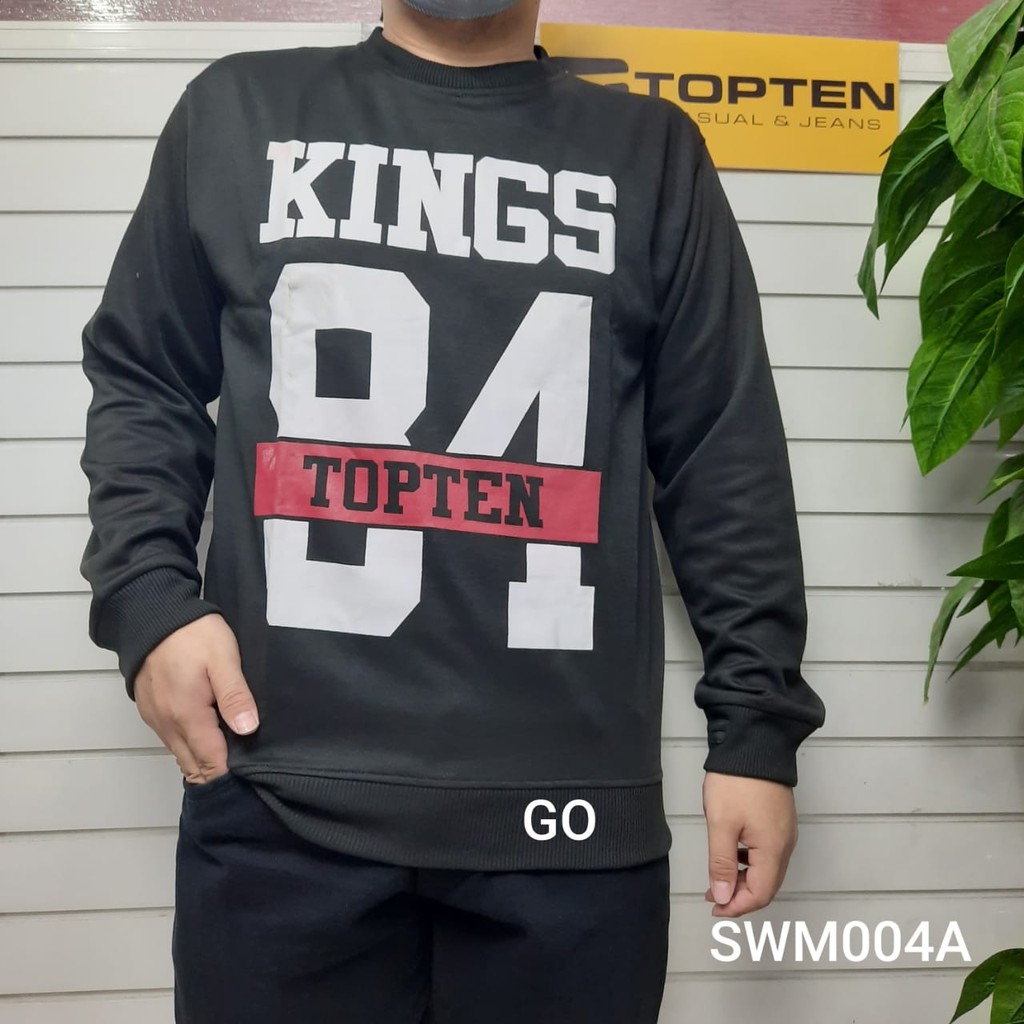 gof SWEATER TOPTEN Polos Pakaian Pria Outerwear Cardigan Hoodie Jaket Casual Motif Lengan Panjang