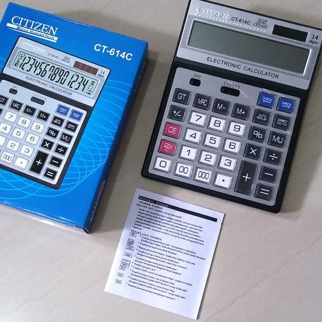 

ㄷ Kalkulator Citizen CT-614-C Tombol Besar Mika 14 Digit 2 Power Citizen CT- 614C 14 DIGIT CEK ULANG