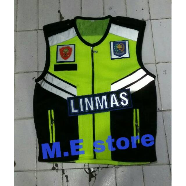 rompi logo linmas bahan jala mes tebal