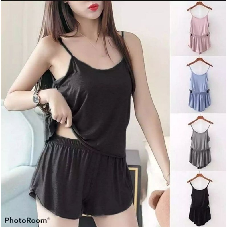 Setelan tank top wanita remaja / Set celana plus tanktop