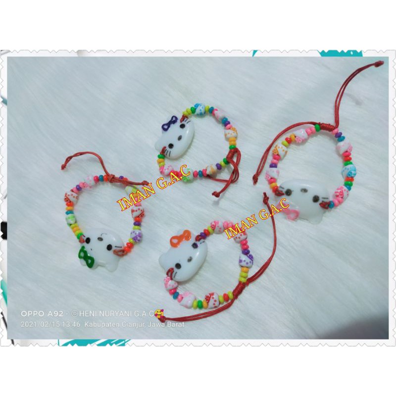 Gelang tangan anak mote,gelang tangan anak kepala hello kitty,aksesoris gelang