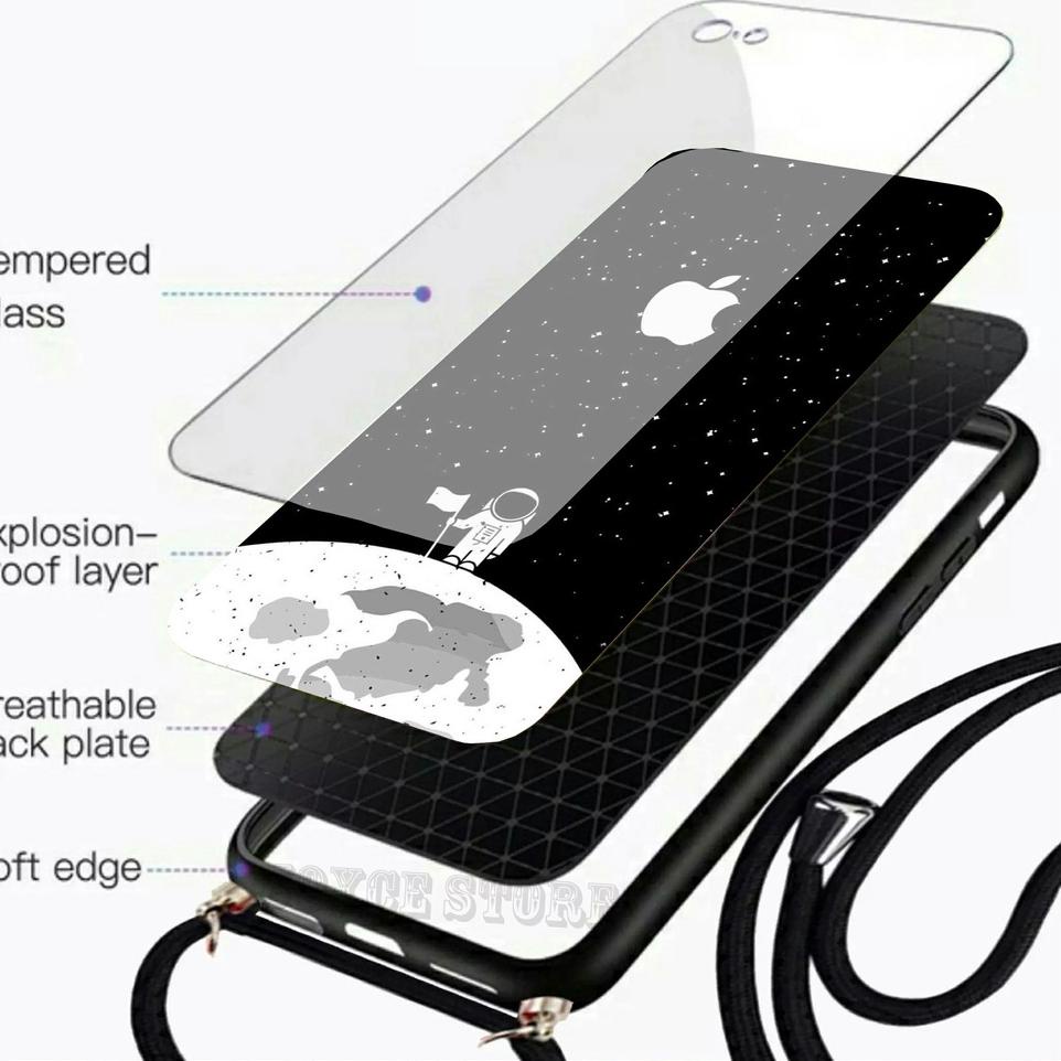 Harga TERMURAAH.. [CG248] Softcase Kaca + Tali Vivo Y15S Y21S Y21 2021 - Case Hp Vivo Y12 Y15 Y12S -