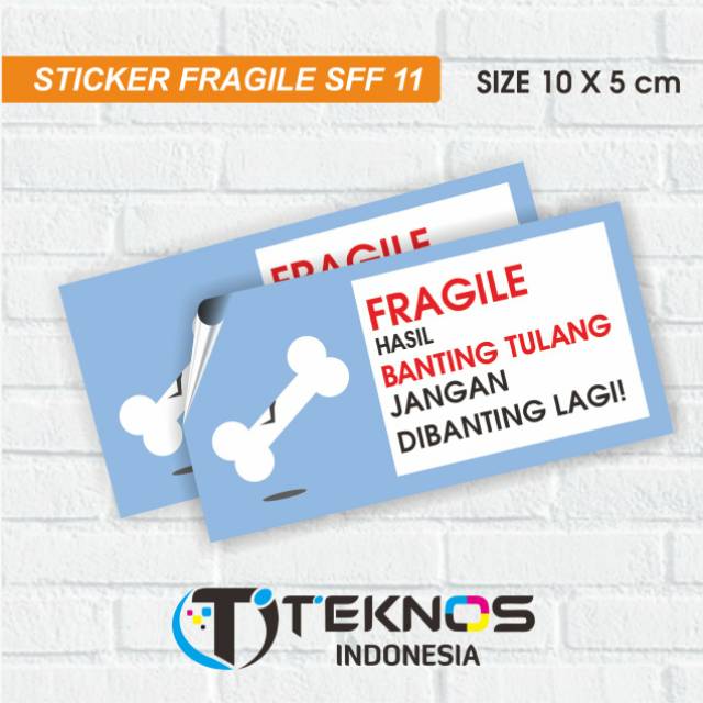 

[100 pcs] STIKER STICKER FRAGILE UNIK LUCU AWAS SFF-11 TULANG