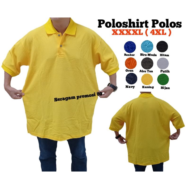 kaos kerah polos jumbo pria xxxxl - poloshirt polos big size