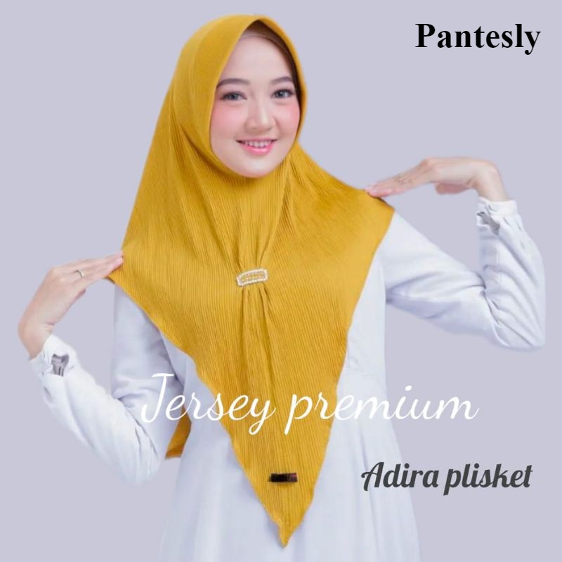 Assyfa Hijab ADIRA PLISKET Jilbab Instan Jersey Premium Jilbab Instan Pet Plisket Payet Depan