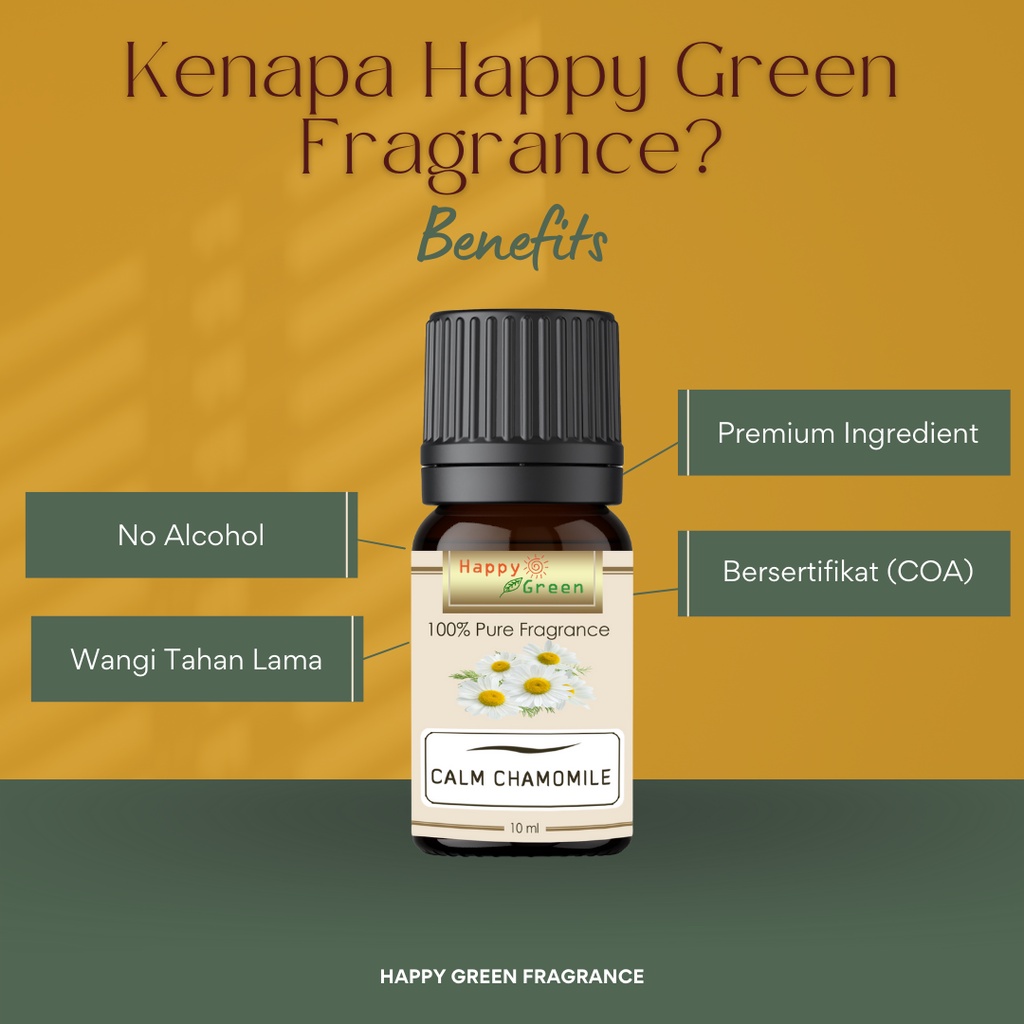 Happy Green Calm Chamomile Fragrance Oil Aroma Segar Bunga Kamomil