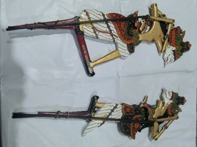 (BISA COD) SEPASANG WAYANG RAMA SHINTA WARNA CANTIK UKURAN L FINISHING HALUS 56x14 cm - DEKORASI