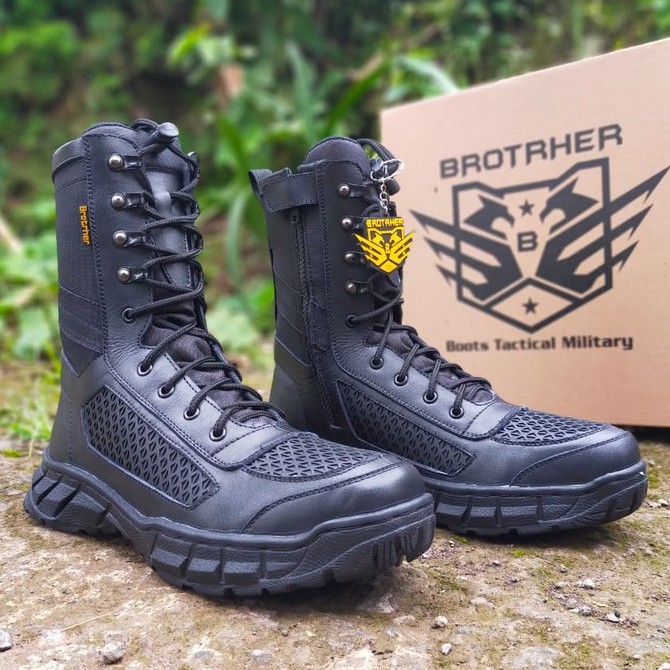 Sepatu Pdl Tali Putar Kulit Sapi Asli Berkualitas Merk BROTRHER Untuk Dinas Lapangan Pdl Tni Polri Security Satpam