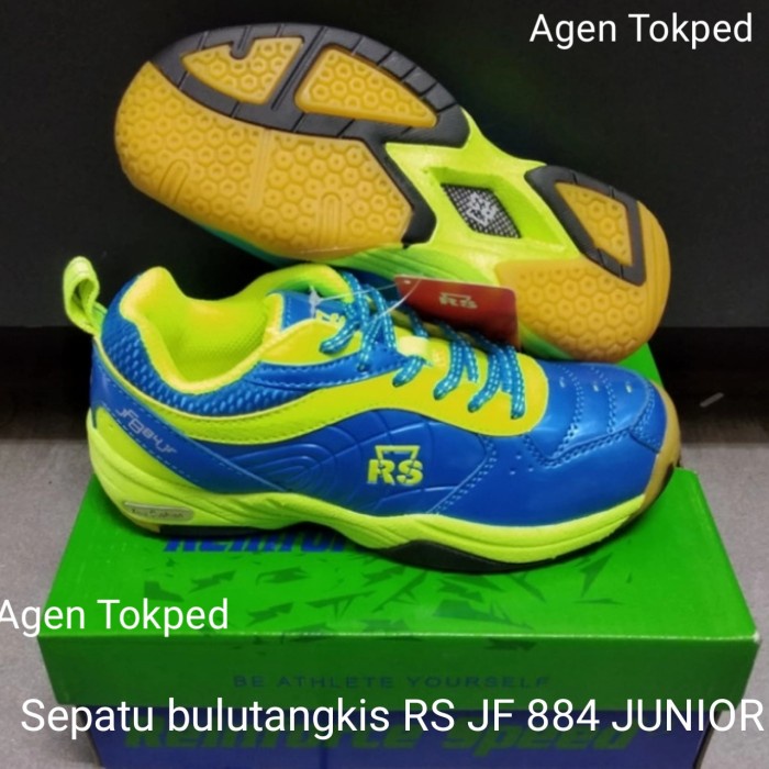 Sepatu olahraga bulutangkis badminton Junior RS JF 884 warna Biru Uk35 - 34