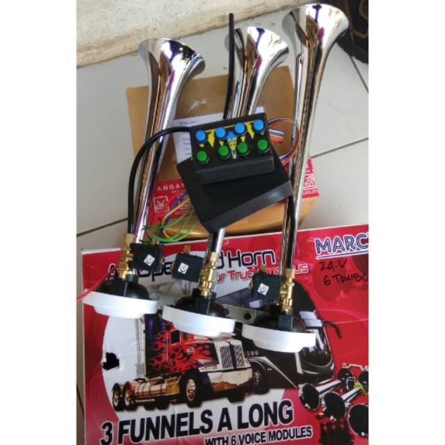 KLAKSON TELOLET 12V 24V 8 TOMBOL UNTUK MOTOR MOBIL BUS DAN TRUCK Modul dan tombolnya saja
