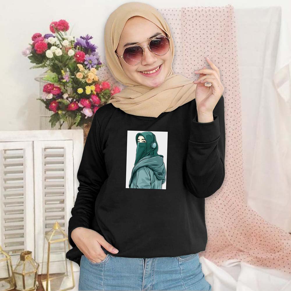 SWEATER WANITA CREWNECK, HIJABERS PAKAIAN WANITA.