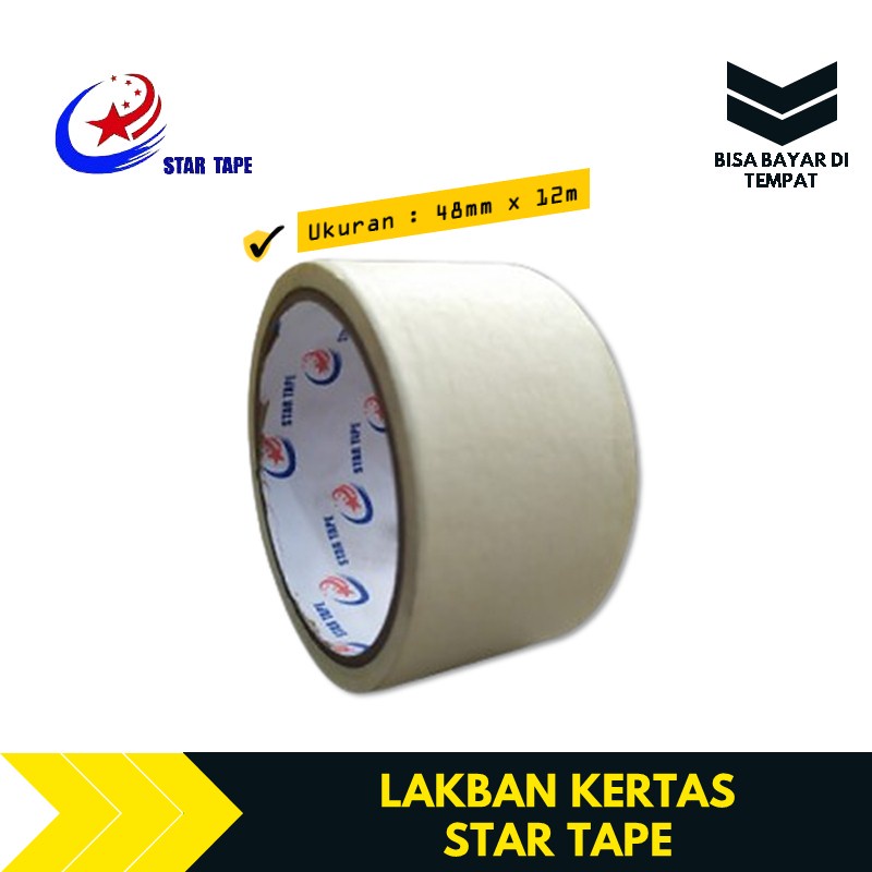 

Masking Tape Lakban Selotip Kertas 2 Inch Per Tabung STAR TAPE TBMS89