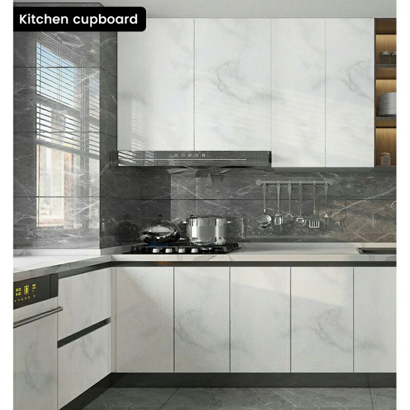 Meja Wallpaper Sticker Dapur Corak Motif Marmer Anti Minyak