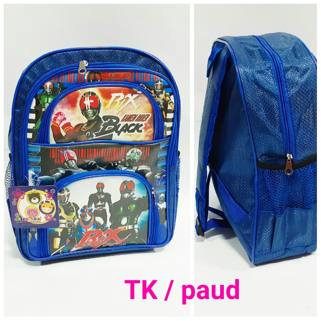 Tas anak paud TK Kamen Rider Black - Ksatria Baja Hitam - ransel sekolah Masked Rider Black RX Super