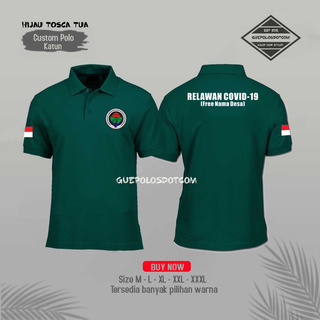 BAJU KAOS RELAWAN SATGAS COVID 19 KEMENDESA - POLO RELAWAN c o v i d - FREE NAMA DESA