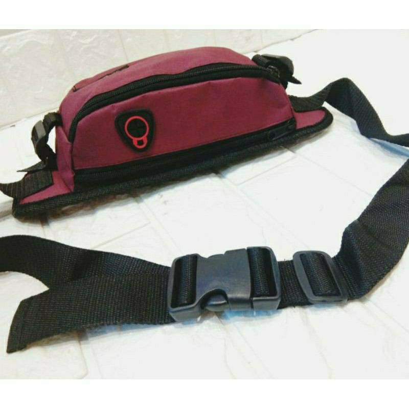 TERLARIS - TAS SELEMPANG PRIA WANITA / TAS PINGGANG / WAISTBAG - EG0088 ADA LUBANG HEADSET