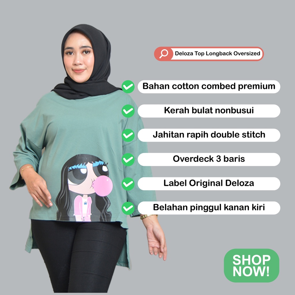 Kaos Oversized Wanita Mix Color Campur Warna Tricolor Lengan Balon Atasan Jumbo baju atasan wanita terbaru by Deloza