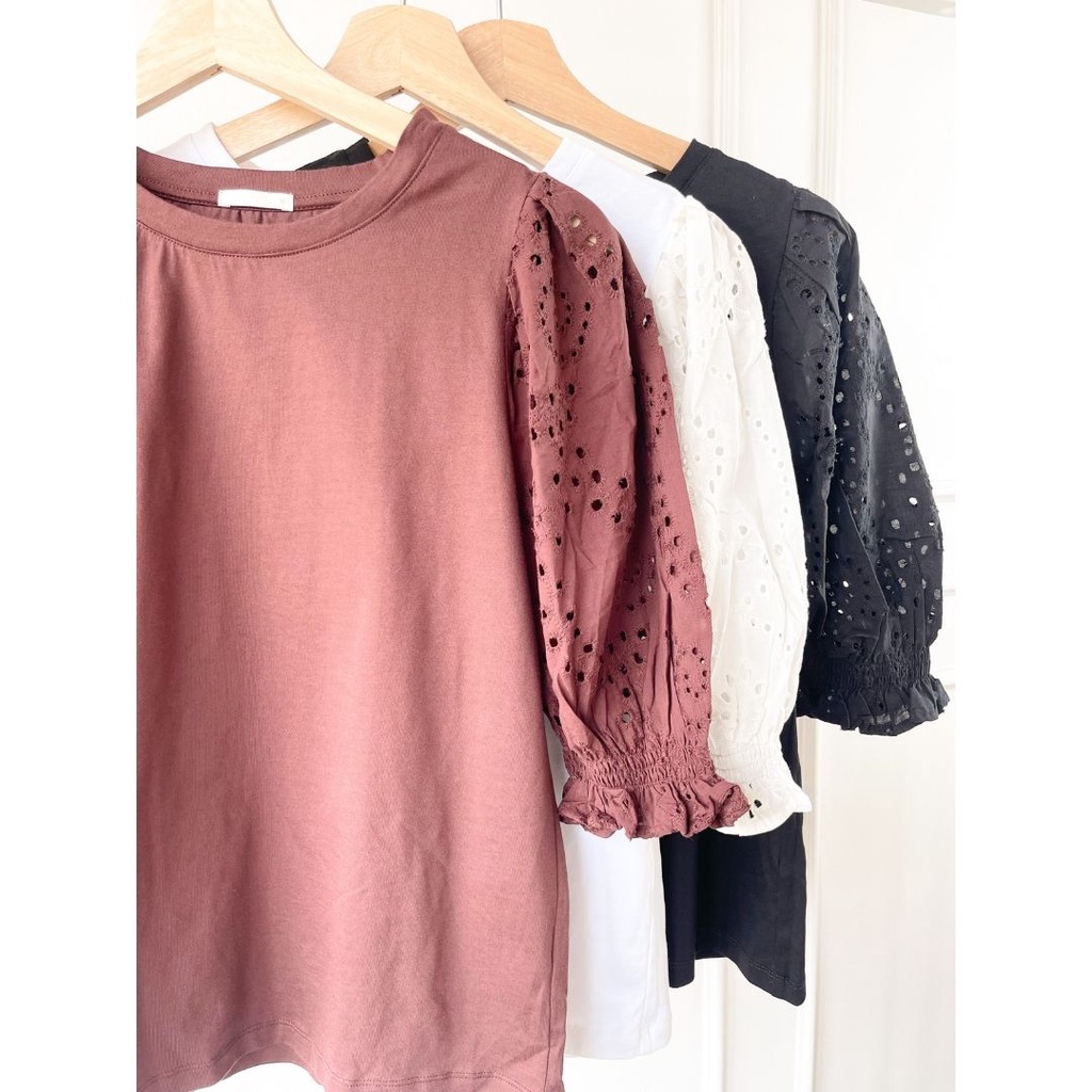 UNQ Lace Sleeve Blouse - Atasan Wanita Original-4