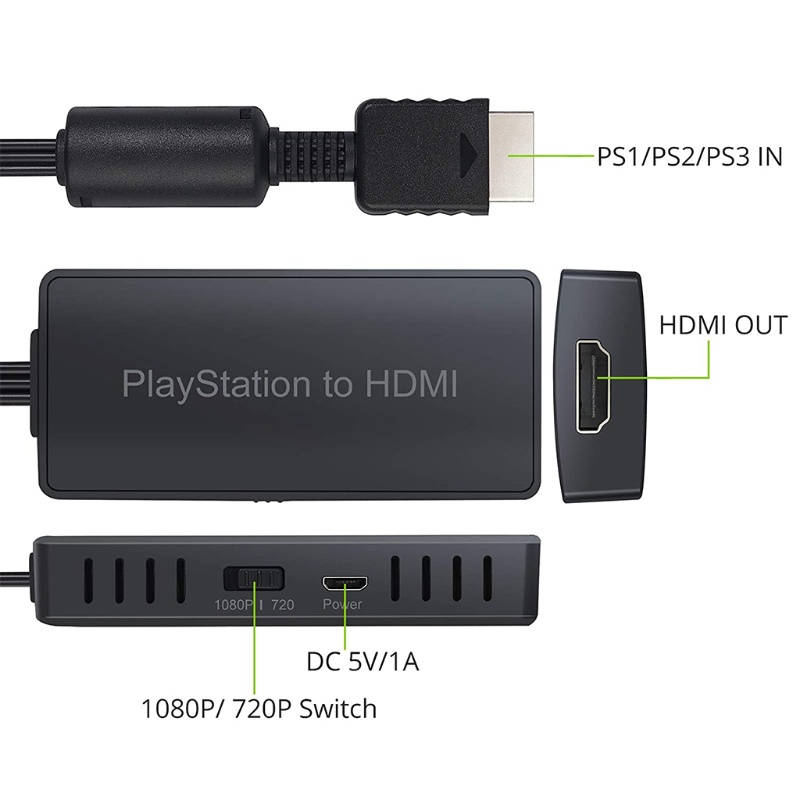 Converter Video btsg, PS1 for PS2 for PS3 to for Converter, Mendukung PS2