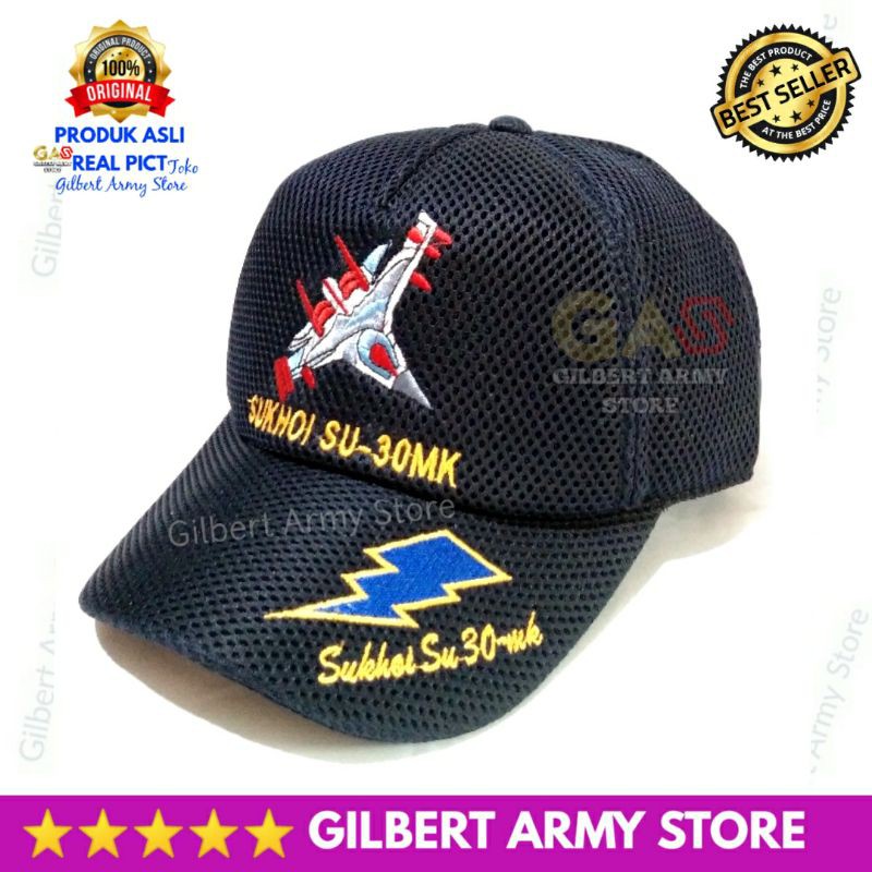 GILBERT ARMY STORE-Topi Sukhoi Mk 30  Bahan Jaring Biru Navy Grosir Murah Gilbert Army store Topi