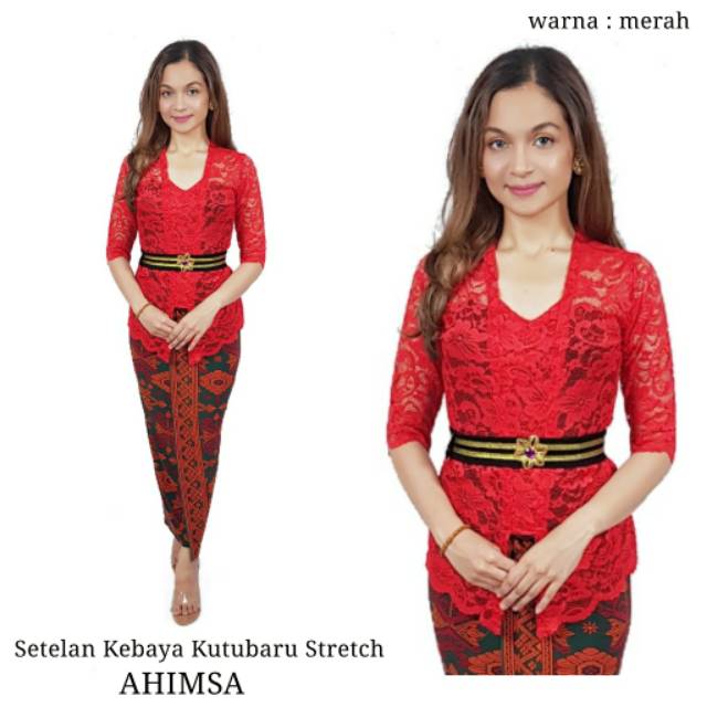 SET KEBAYA BALI JADI KUTUBARU LENGAN 3/4 STRAIT