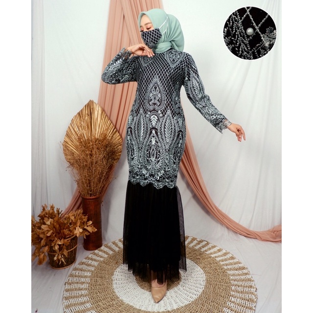 GAMIS DUYUNG TUTU  KAIN TILE  GAMIS PESTA  GAMIS HITAM  KEBAYA PESTAKEBAYA MODREN BY_BALI