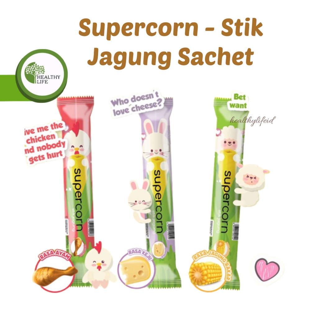 Supercorn Stick Jagung / Corn Stick Super Corn Sachet Satuan 10 gr