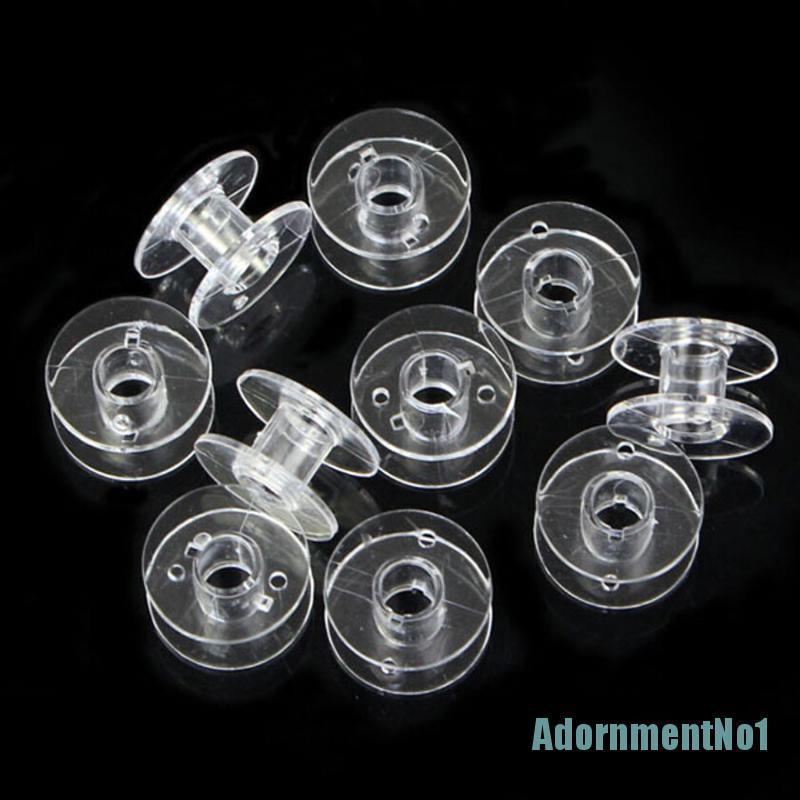 [AdornmentNo1]Box With 25 Empty Clear Bobbin Box Sewing Machine Spool Brother Baby lock Single