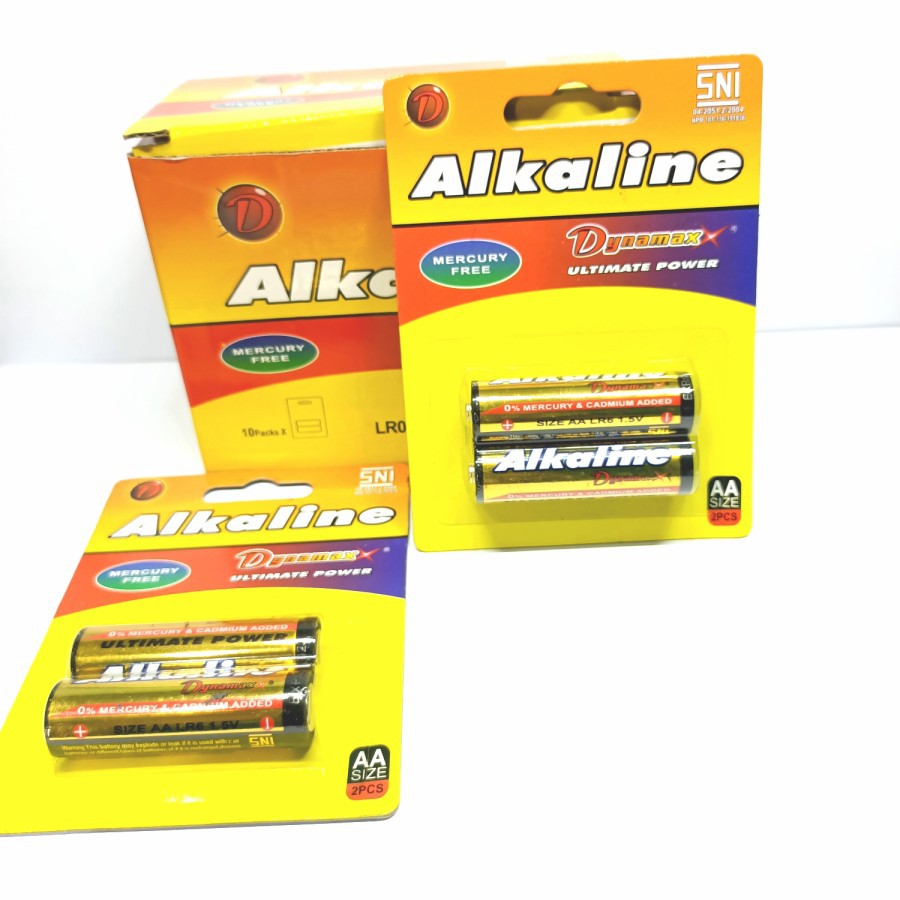 new batre Alkaline dynamax AA isi 2 pcs murah grosir batre A2