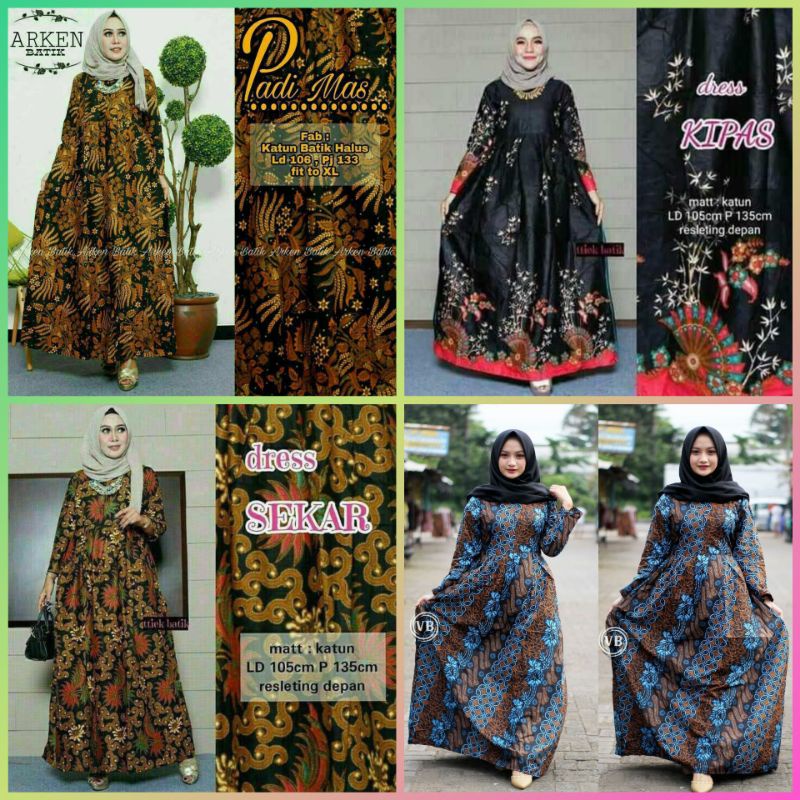 Gamis Batik Wanita Dewasa||Gamis Batik Wanita Lengan Panjang||Gamis Batik Ibu||Gamis Batik Dewasa Le