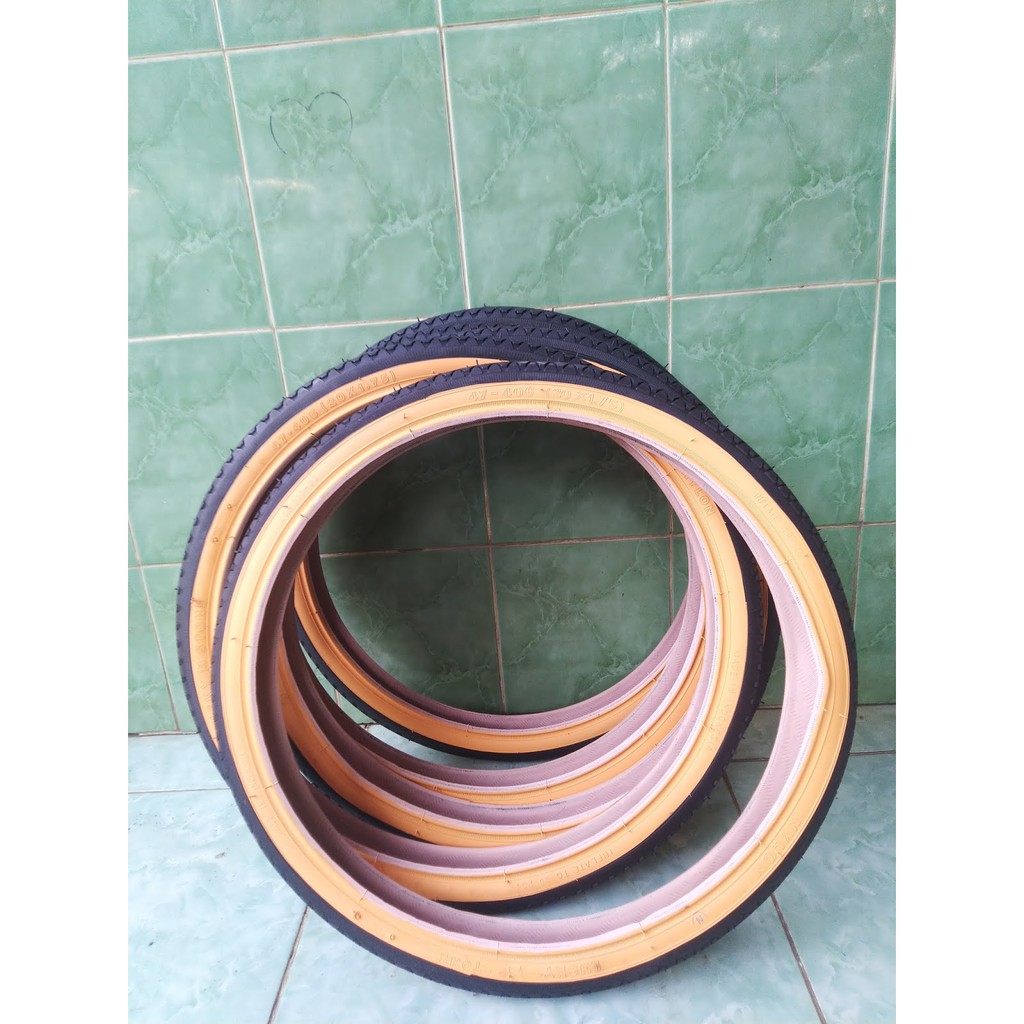 Ban Luar Sepeda 20 x1.75 Merk Lucky Stone List Kuning